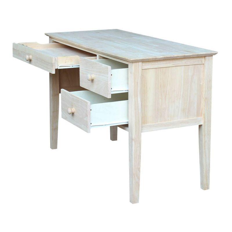 Computer Desk International Concepts: Unfinished Parawood, Brooklyn Style, Writing Desk with Drawer