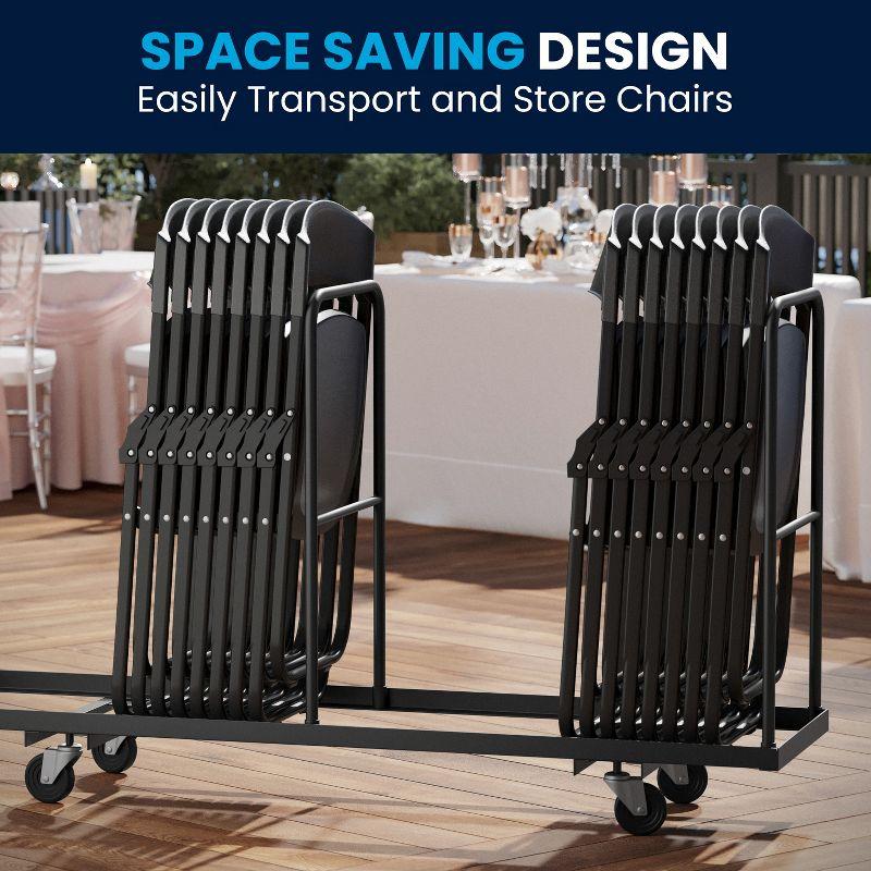 Flash Furniture 2 Pack HERCULES Series 500 lb. Capacity Heavy Duty Black Plastic Folding Chair with Built-in Ganging Brackets