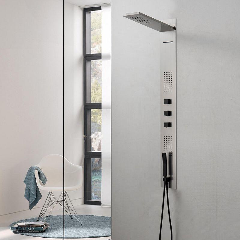 BWE 4-Jet Rainfall Shower Panel System with Rainfall Shower Head and Shower Wand