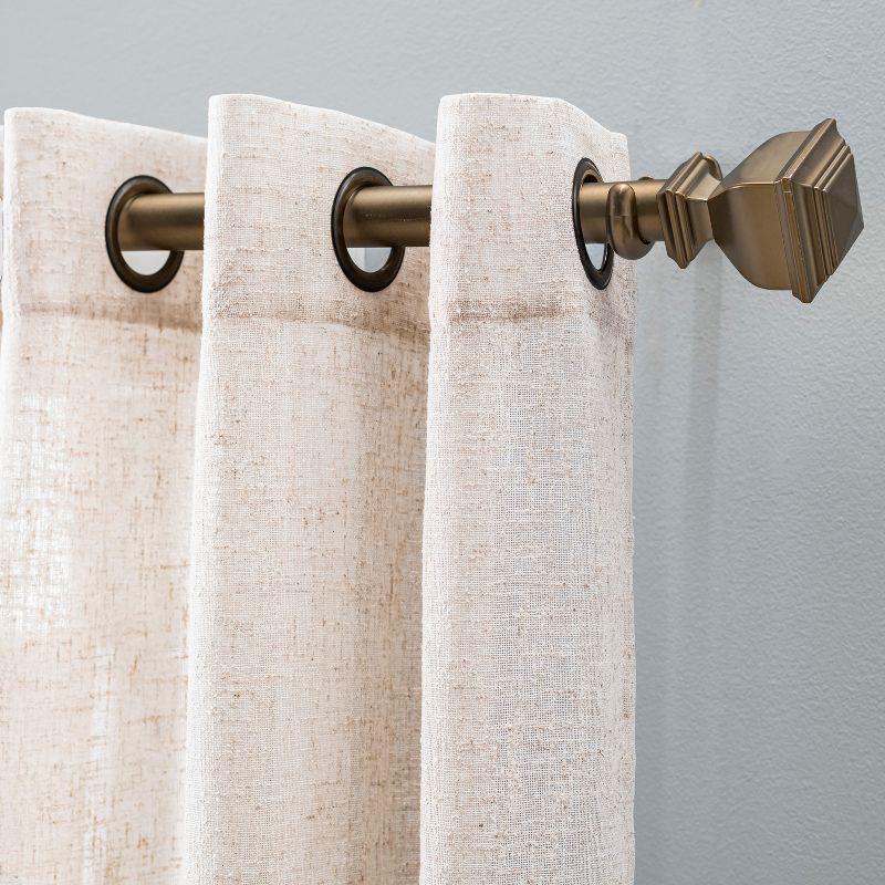 Natural Linen-Blend Pleated Button Valance