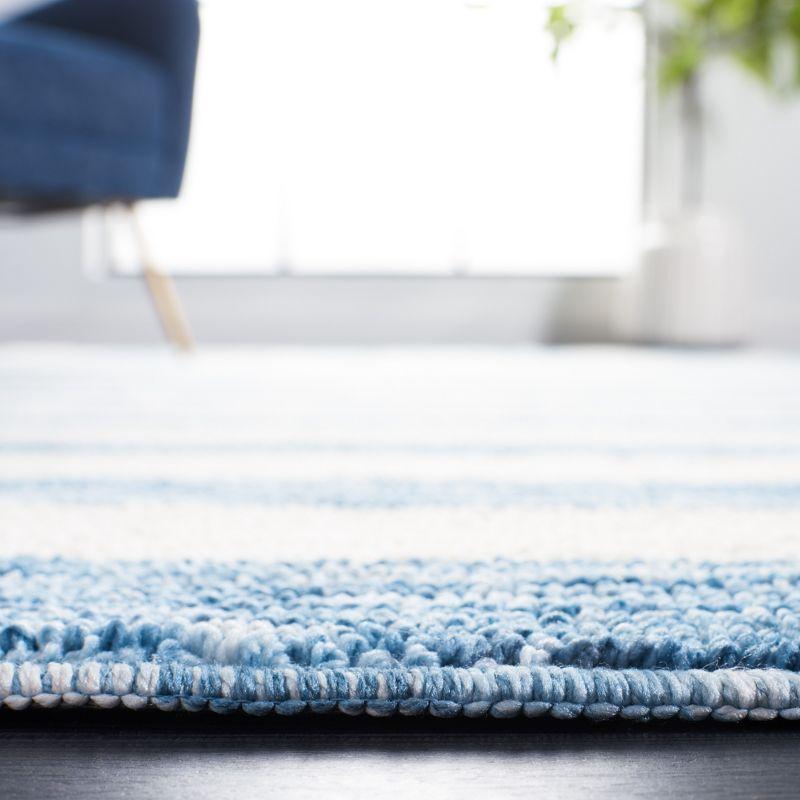 Luxurious Easy Care 6' x 9' Light Blue Synthetic Area Rug