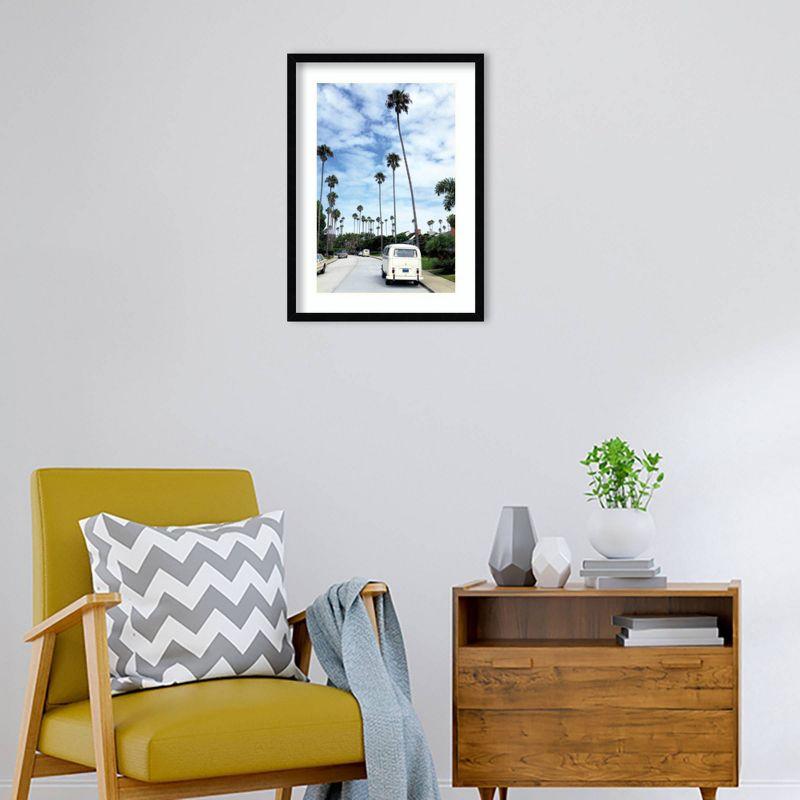 La Jolla Commute by Rachel Dowd Wood Framed Wall Art Print - Amanti Art: Vintage Style, Vertical Lithograph, Hardwood Frame