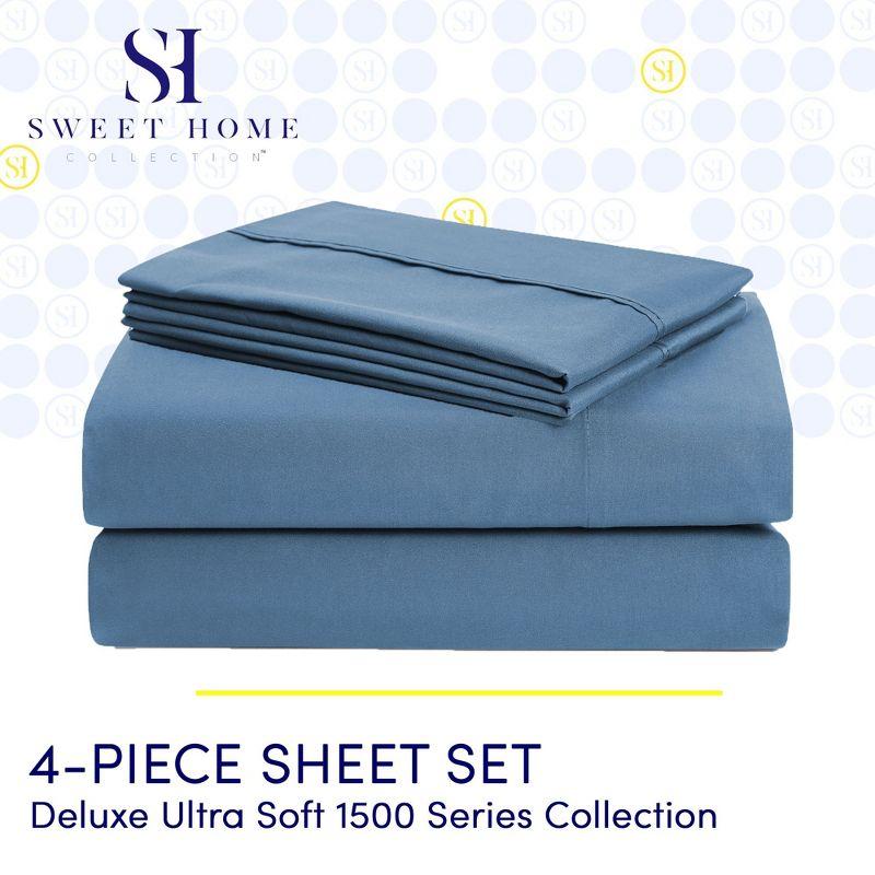 Sweet Home Collection Luxurious Soft Microfiber Sheet Set with Bonus Pillowcases