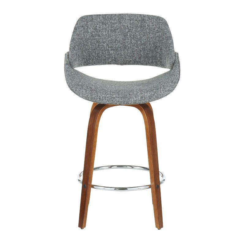 Set of 2 Fabrico Counter Height Barstool with Walnut Legs & Upholstered Seat - LumiSource