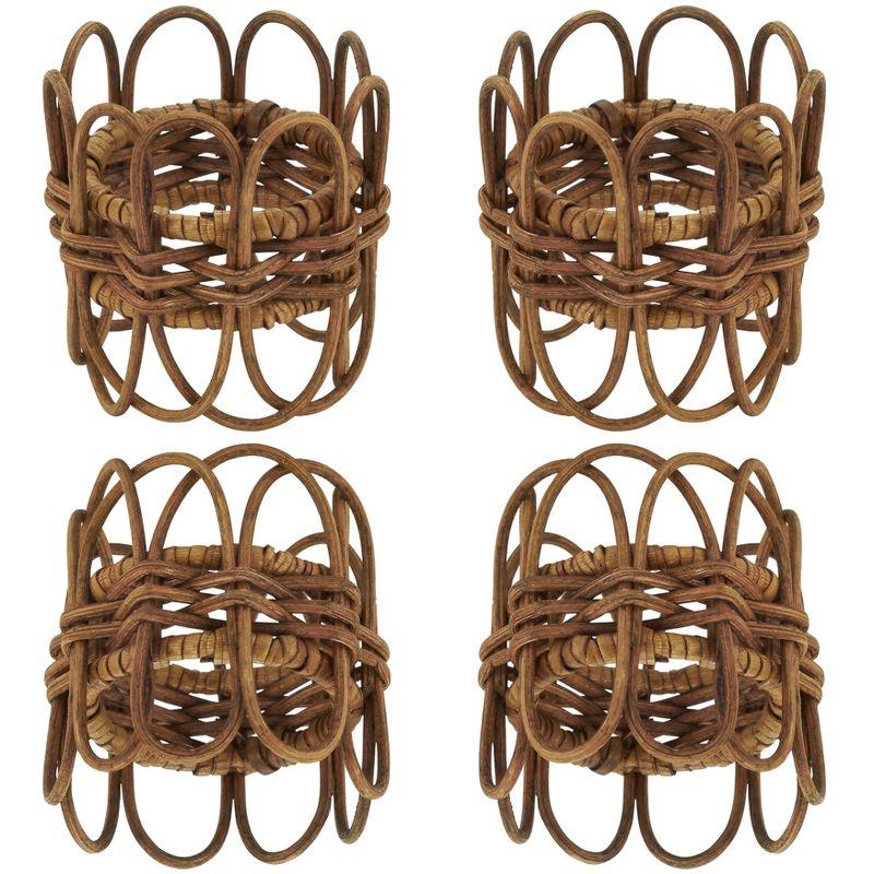 Hughie Rattan Napkin Rings with Twisted Design