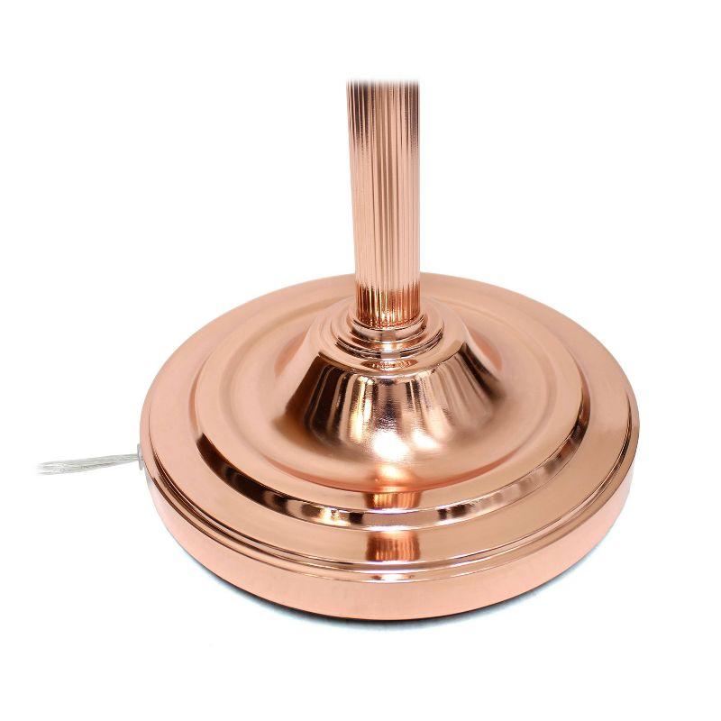 Torchiere Floor Lamp with Reading Light and Marble Glass Shade Rose Gold - Lalia Home: Adjustable, UL Listed, Metal Base