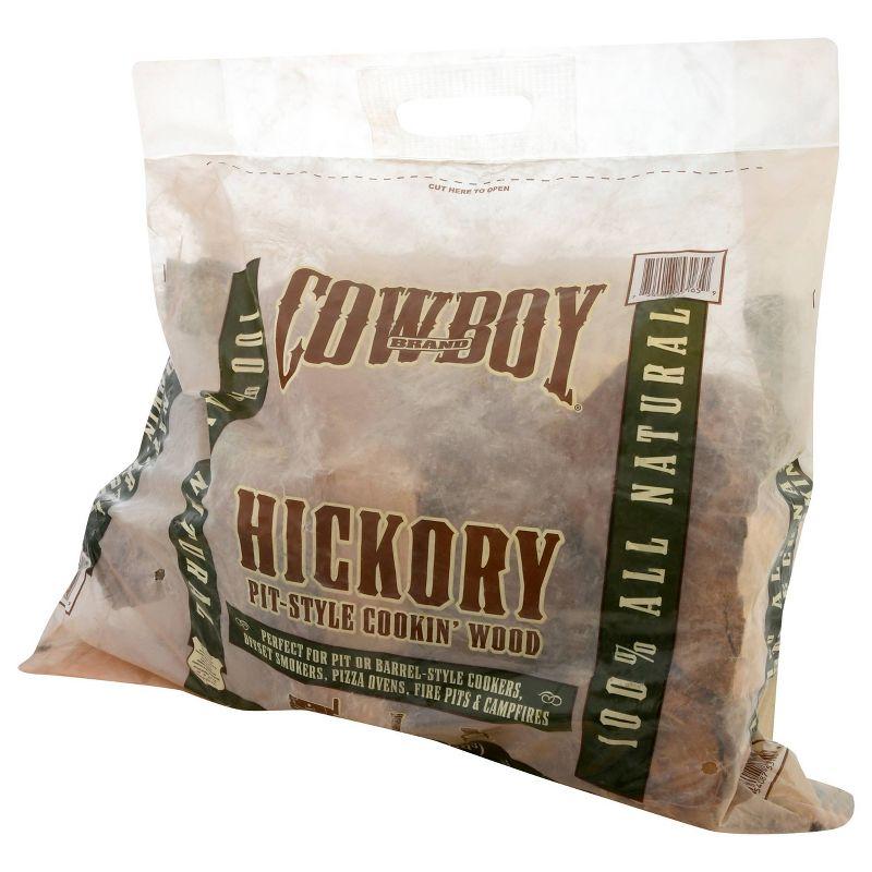 Cowboy .65 cu ft Hickory Cooking Wood: Kiln Dried, Long-Burning Fire Logs for Grills & Smokers