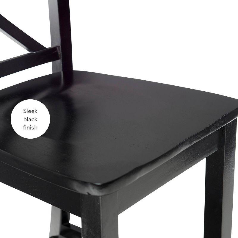 30" Torino X Back Wood Barstool - Black - Linon: Solid Rubberwood, Unupholstered, Armless