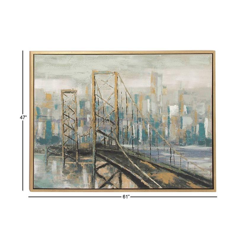 Traditional Polystone City Framed Wall Art Light Brown - Olivia & May: Canvas Artwork, Horizontal Layout