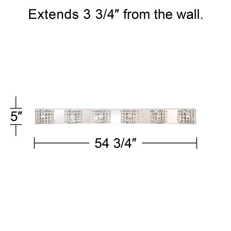 Vienna Chrome 55" 6-Light Wall Fixture with Crystal Shades