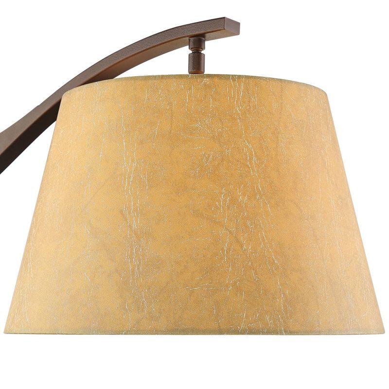 Tahoe 60" Bronze Metal & Faux Leather Industrial Arc Floor Lamp