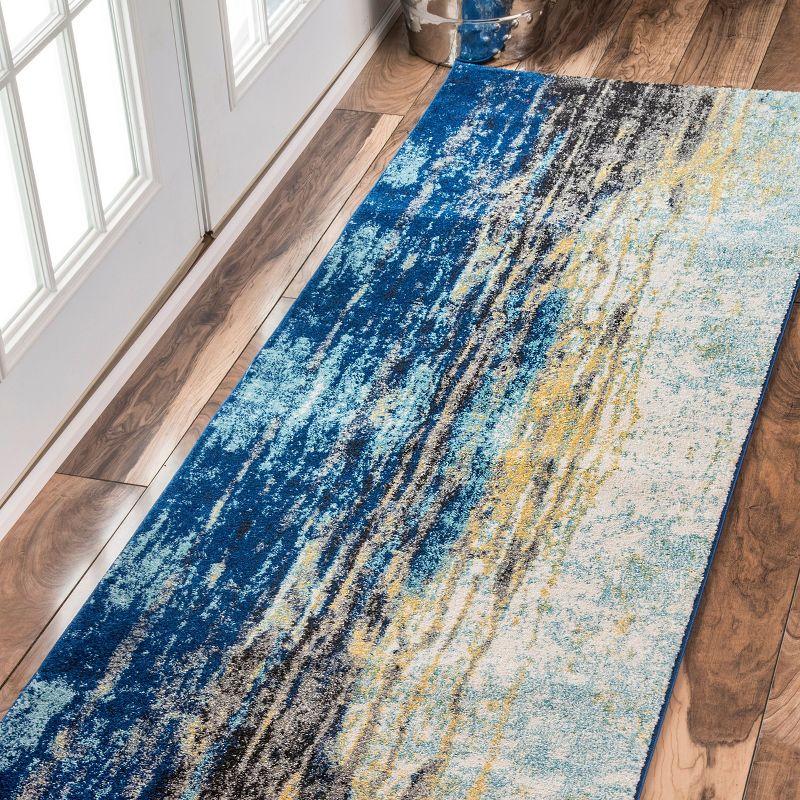 2'8"x8' Runner Katharina Area Rug Blue- nuLOOM: Low Pile, Stain-Resistant, Nautical Style, Indoor Use
