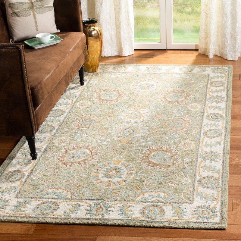 Blossom BLM702 Hand Tufted Area Rug - Sage/Ivory - 5'x8' - Safavieh.