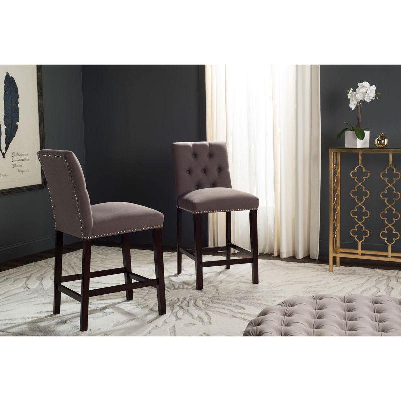 Norah Counter Stool (Set of 2) - FOX6209 - Dark Taupe - Safavieh Couture