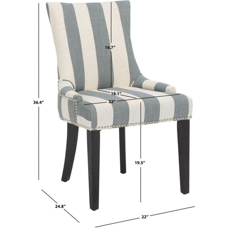 Lester 19" H Dining Chair With Nail Head Trim (Set of 2) - MCR4709 - Grey/White - Safavieh Couture