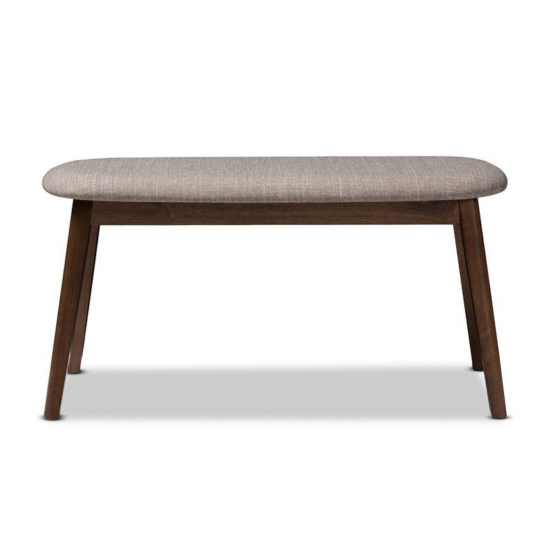 Baxton Studio Easton Mid Century Modern Walnut Finished Wood Fabric Upholstered Bench: Bedroom & Dining Seating