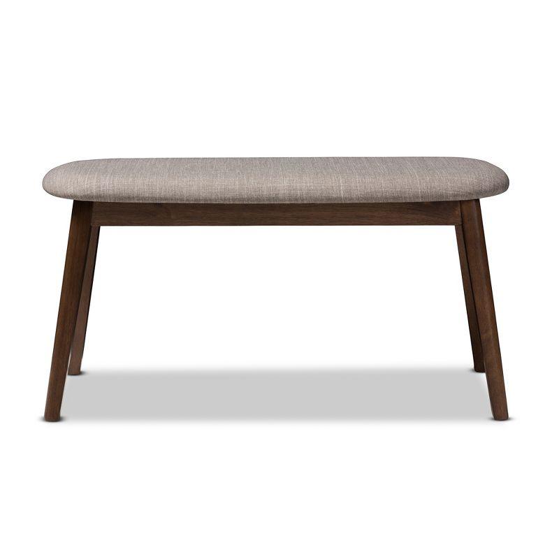 Easton 36" Light Grey Walnut Wood Upholstered Bench