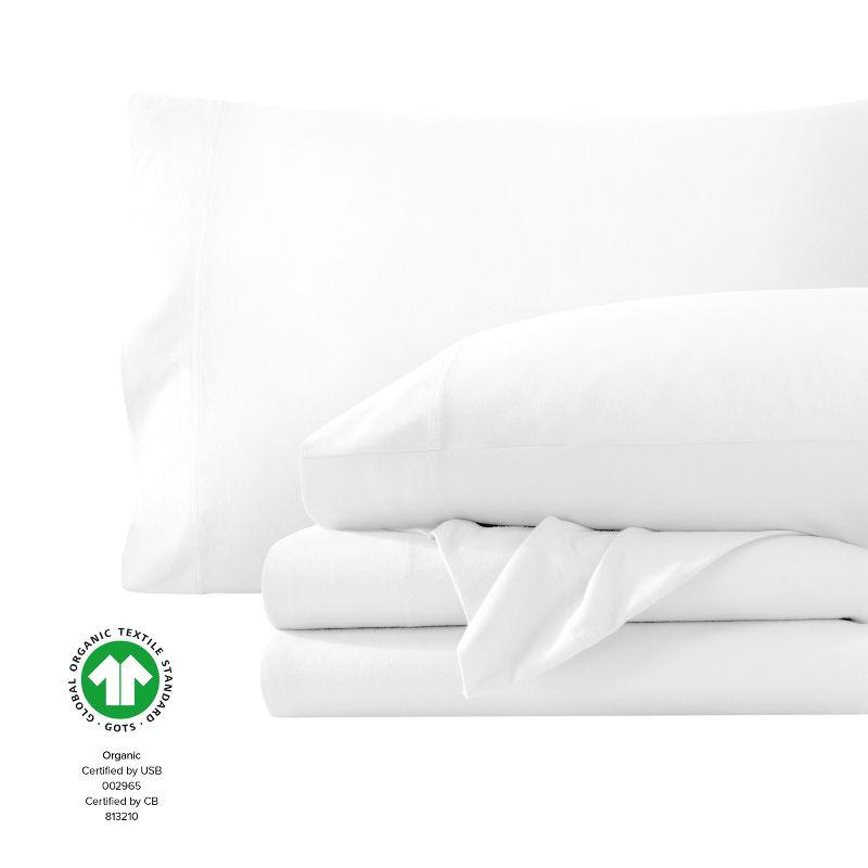 Bare Home Organic Cotton Jersey Sheet Set Twin XL White