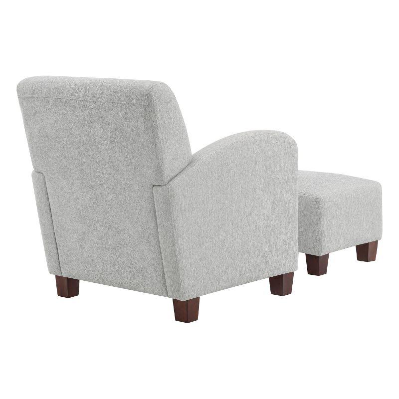 Aiden Chair and Ottoman Herringbone Smoke - OSP Home Furnishings: Upholstered Polyester Seating Set, No Tools Assembly