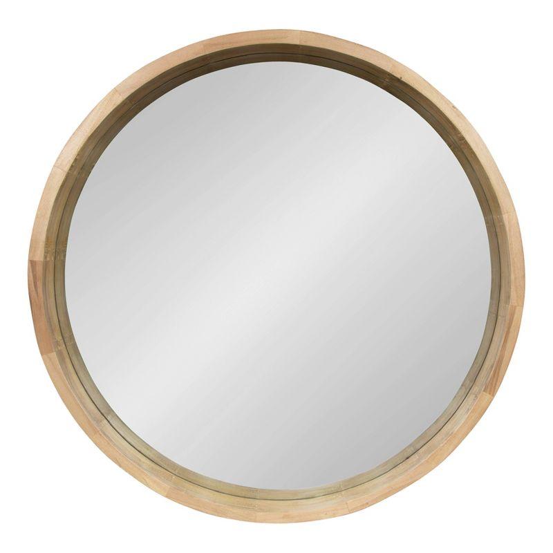 Kate and Laurel Hutton Round Decorative Wood Frame Wall Mirror