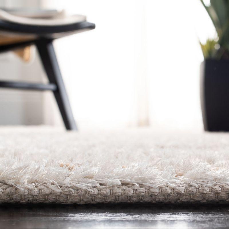 Classic Shag SG640 Hand Woven Area Rug - White/Beige - 4'x6' - Safavieh.