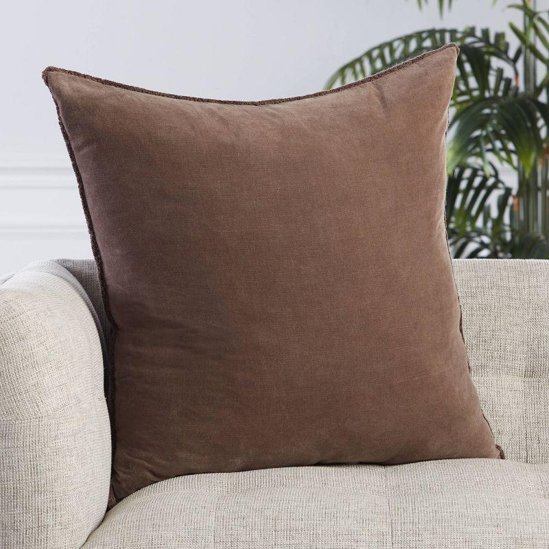 26"x26" Oversized Dapperly Square Throw Pillow Dark Taupe - Jaipur Living: Cotton Knit, Removable Cover, Indoor Use