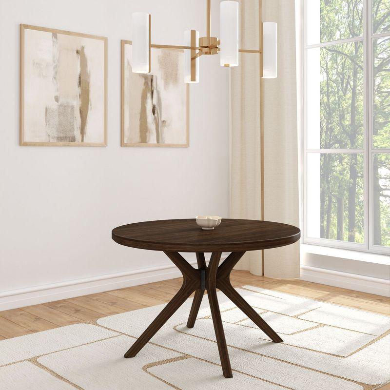 Plank+Beam Verso Round Dining Table, 47" Solid Wood Kitchen & Dining Room Table, Walnut