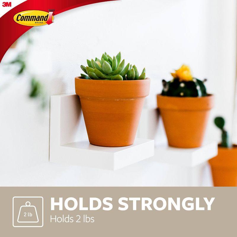 Command Display Ledges White: Floating Wall Shelf Set, 2 Picture Ledges, Off-White, Plastic, No Tools Needed