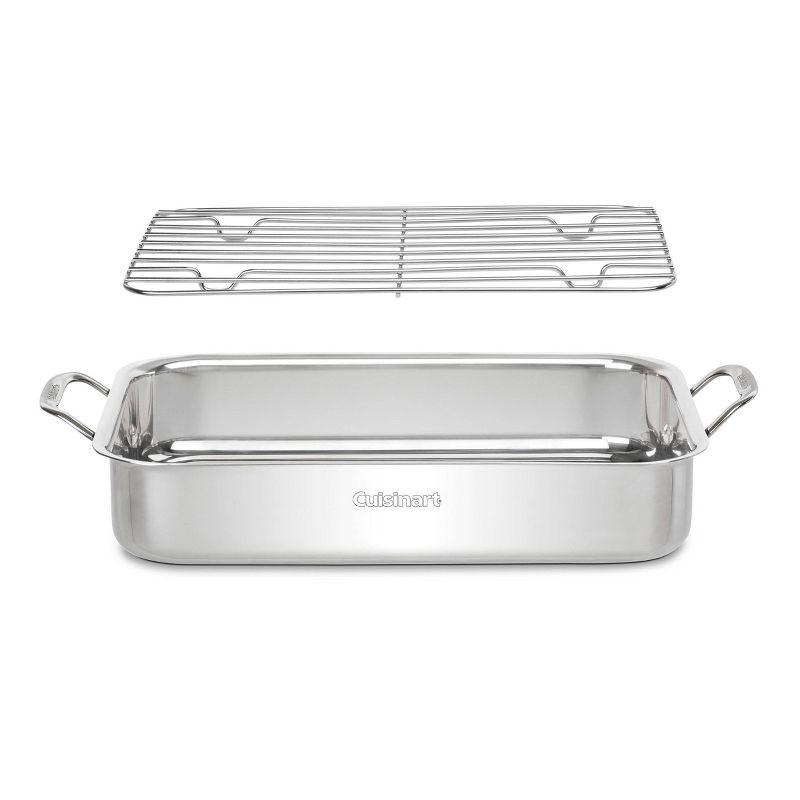 Cuisinart Chef's Classic 14" Stainless Steel Lasagna Pan & Stainless Roasting Rack: Dishwasher-Safe, Riveted Handle