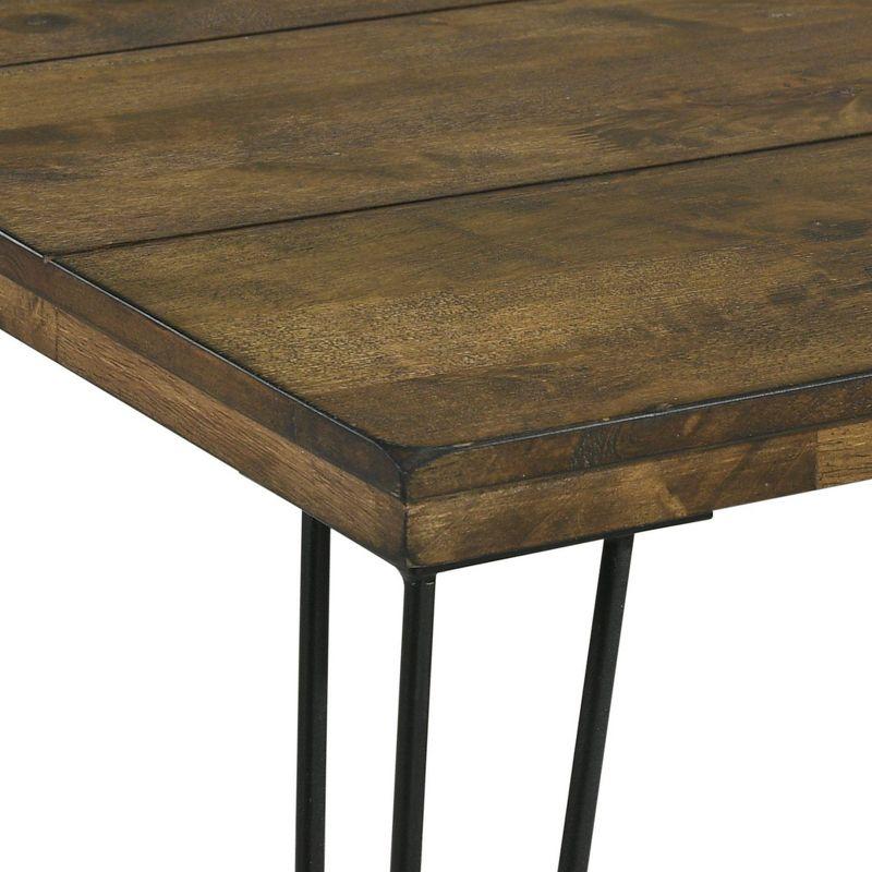 Dunbar 44'' Black Metal and Walnut Wood Rectangular Coffee Table