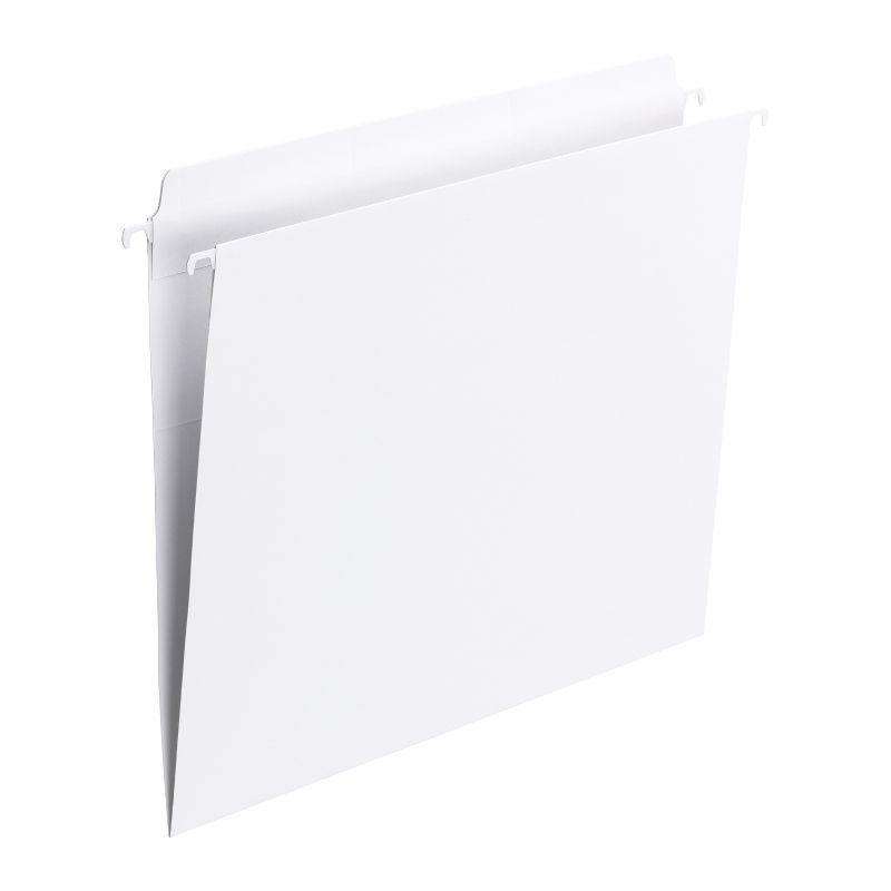 White Heavy-Duty Letter Size Hanging File Folders with Built-In Tabs