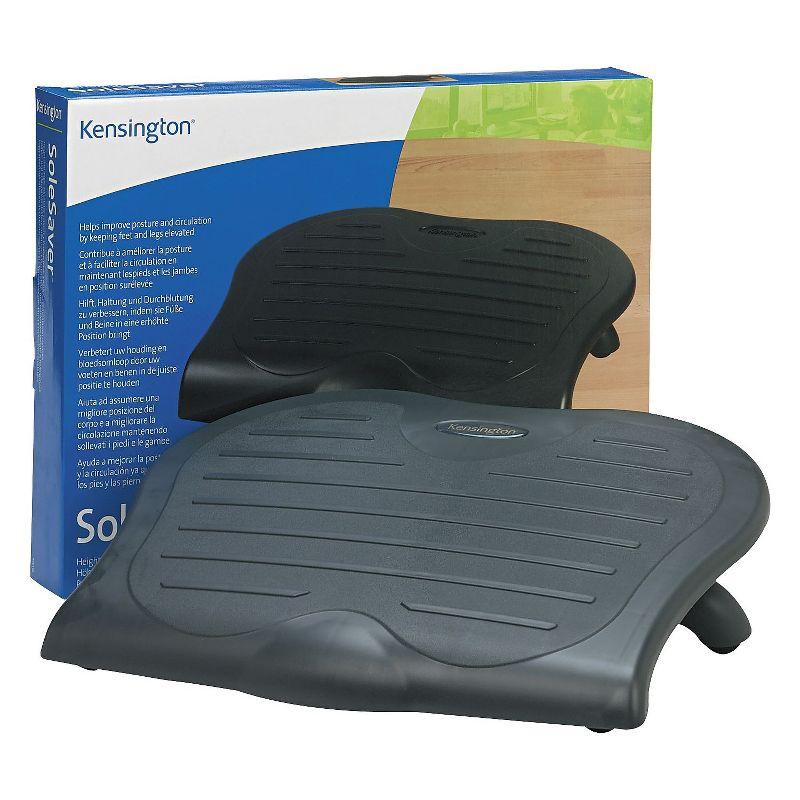 Kensington Adjustable Black Plastic Footrest with Nonskid Surface