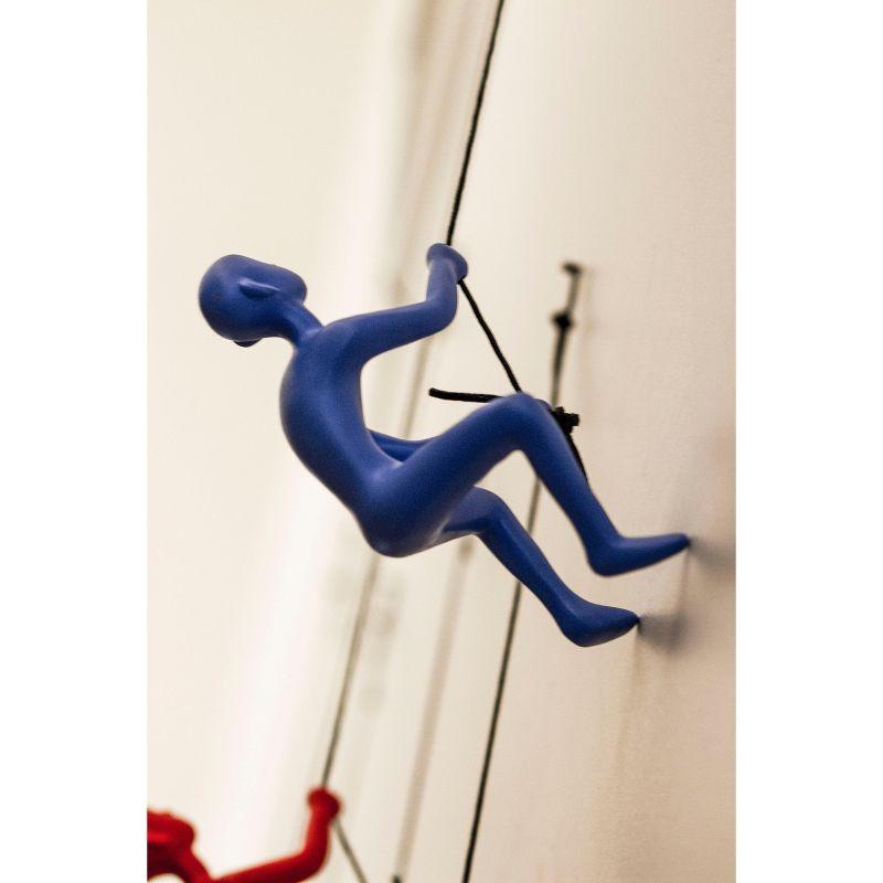Climbing Man Classic Wall-Art Sculpture | Blue