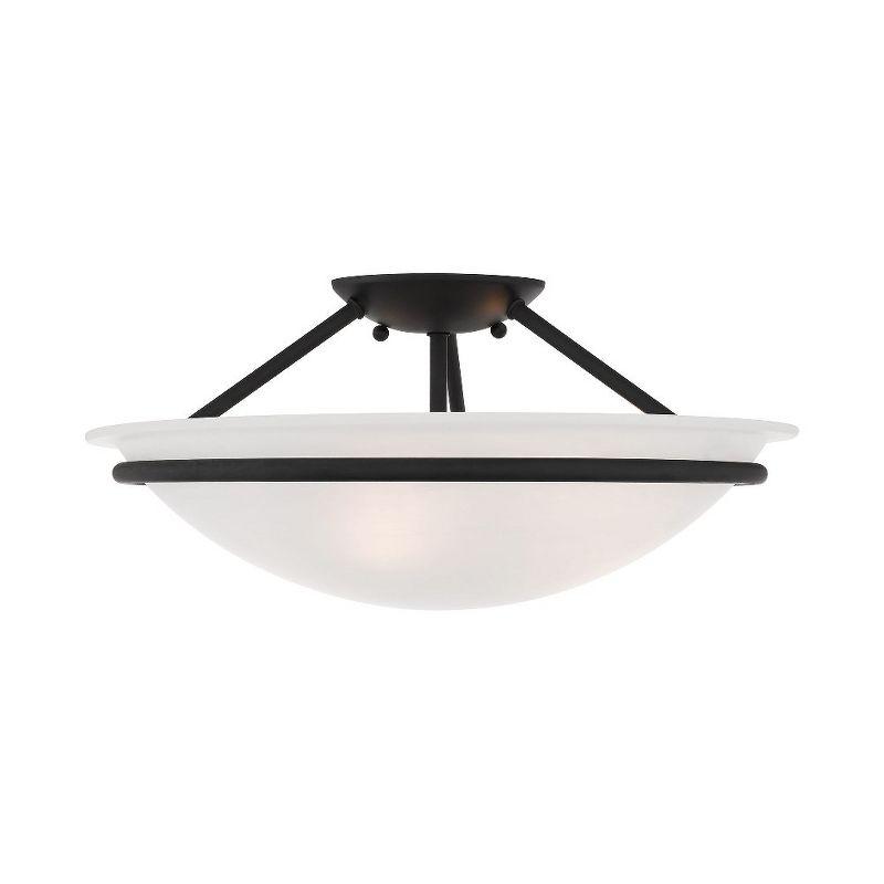 Livex Lighting Newburgh 3 - Light Semi-Flush Mount in  Black