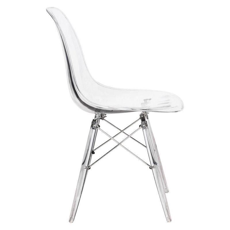 LeisureMod Dover Modern Dining Chair with Acrylic Base (Clear)