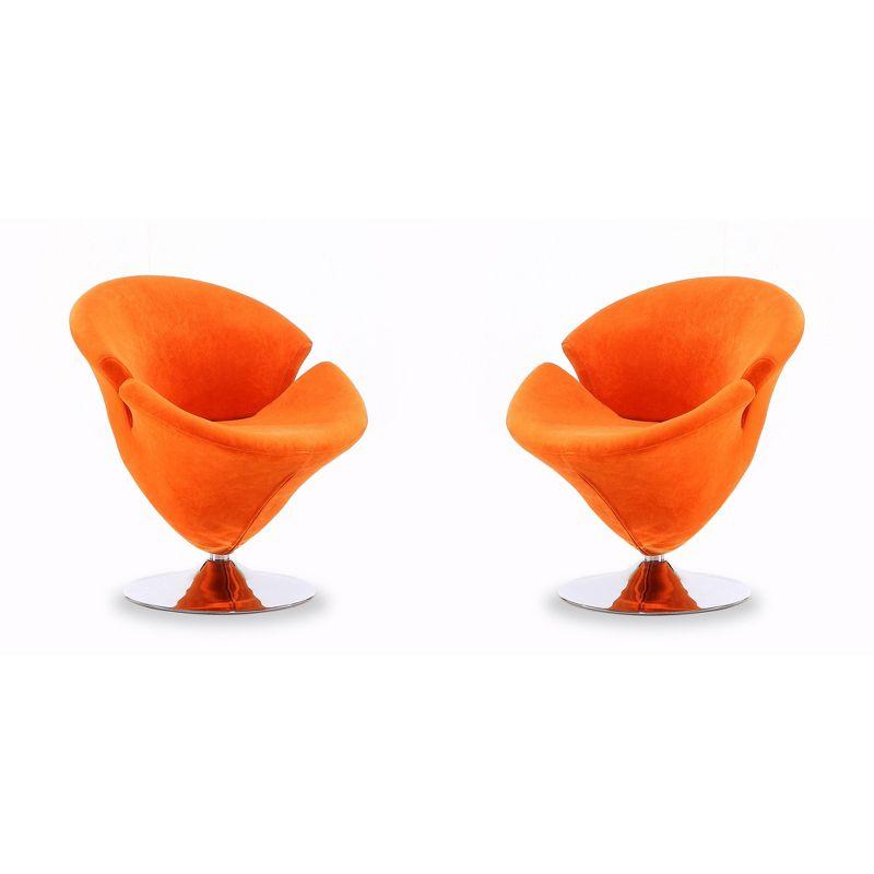 Set of 2 Tulip Velvet Swivel Accent Chairs - Manhattan Comfort