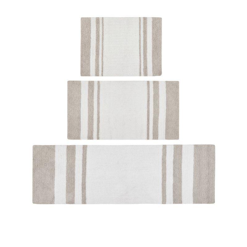 Taupe Spa-Inspired Reversible Cotton Bath Rug 27" x 45"