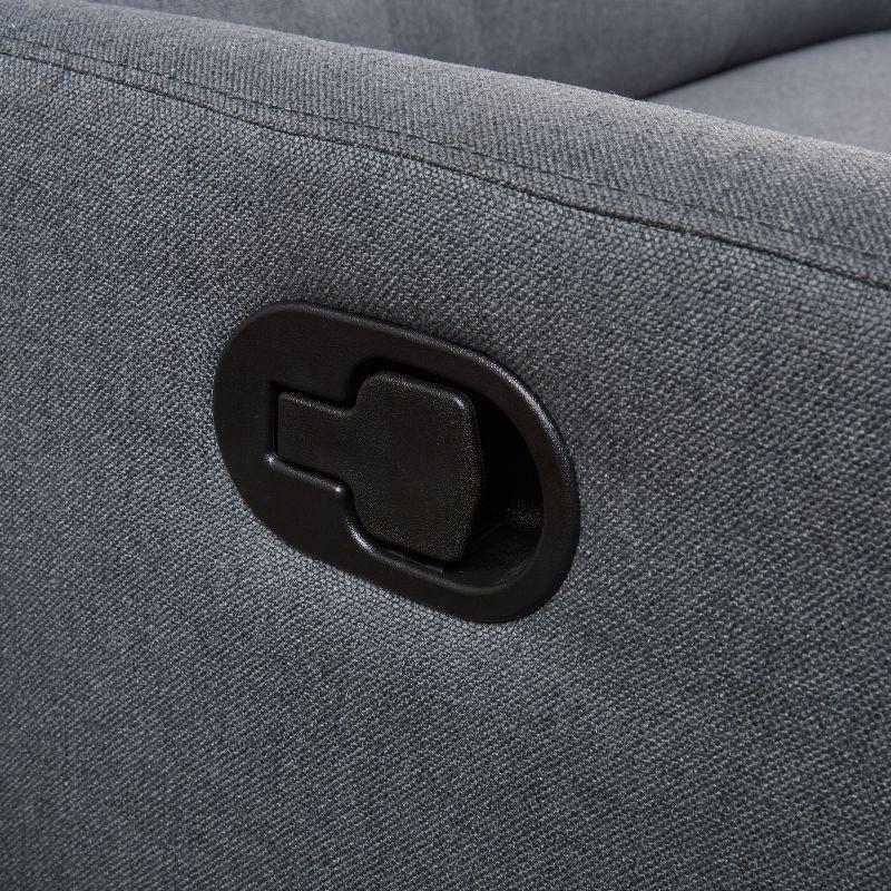 Halima 2-Seater Recliner - Charcoal - Christopher Knight Home: Precision Mechanism, Polyester Upholstery