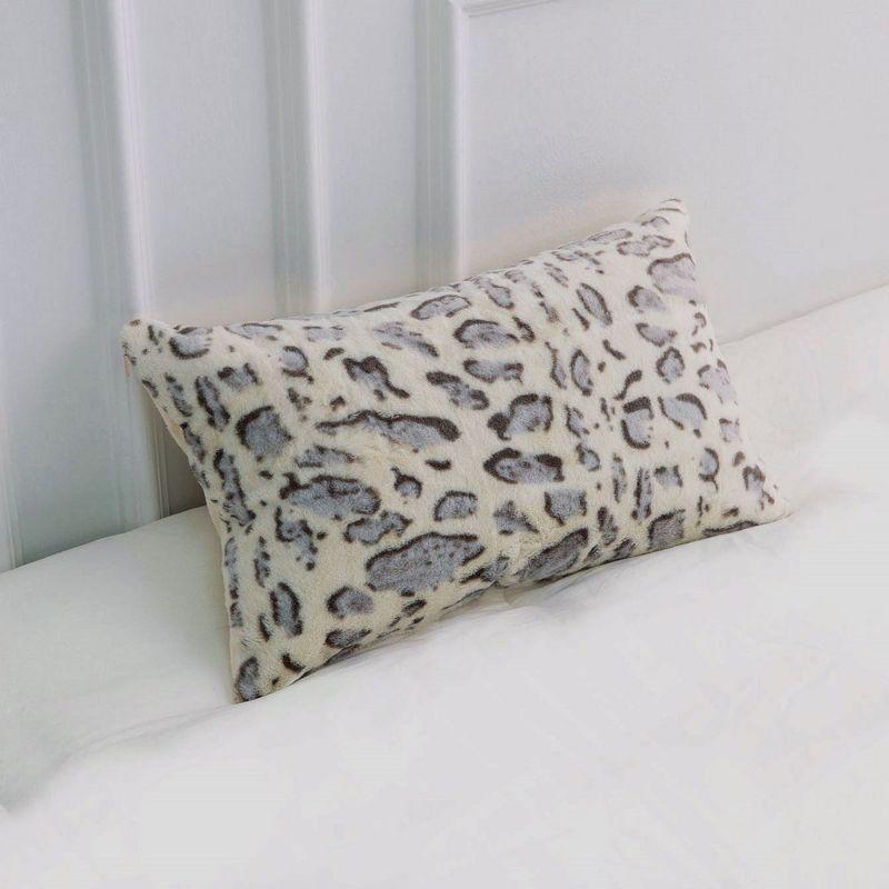 Animal Print Faux Fur Throw Pillow