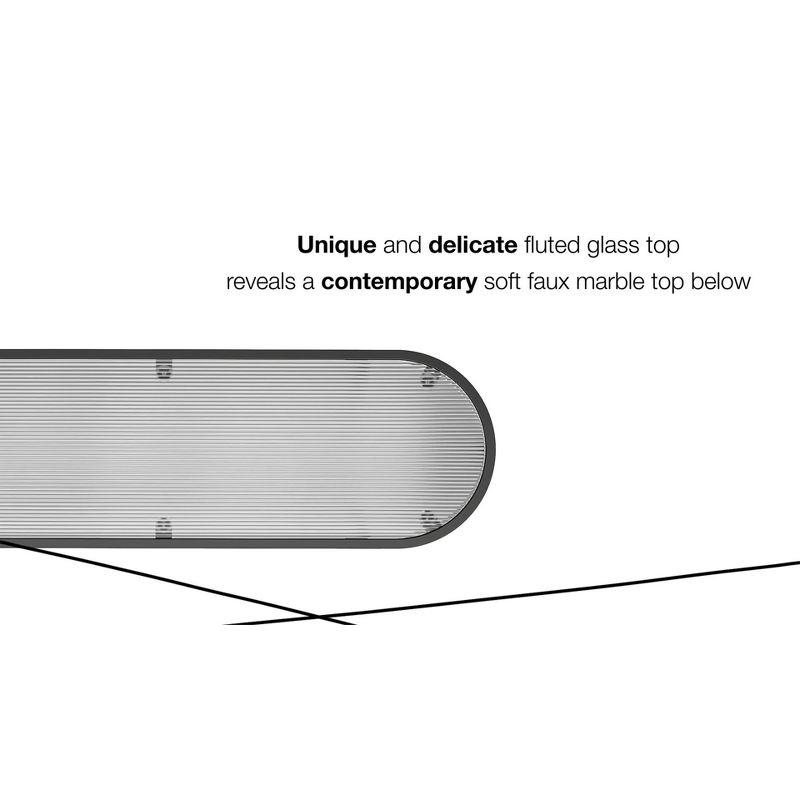 Moon Phases Console Table White Marble/Glass - Mr. Kate: Elegant Two-Tiered, Fluted Glass Top, Modern Entryway Furniture