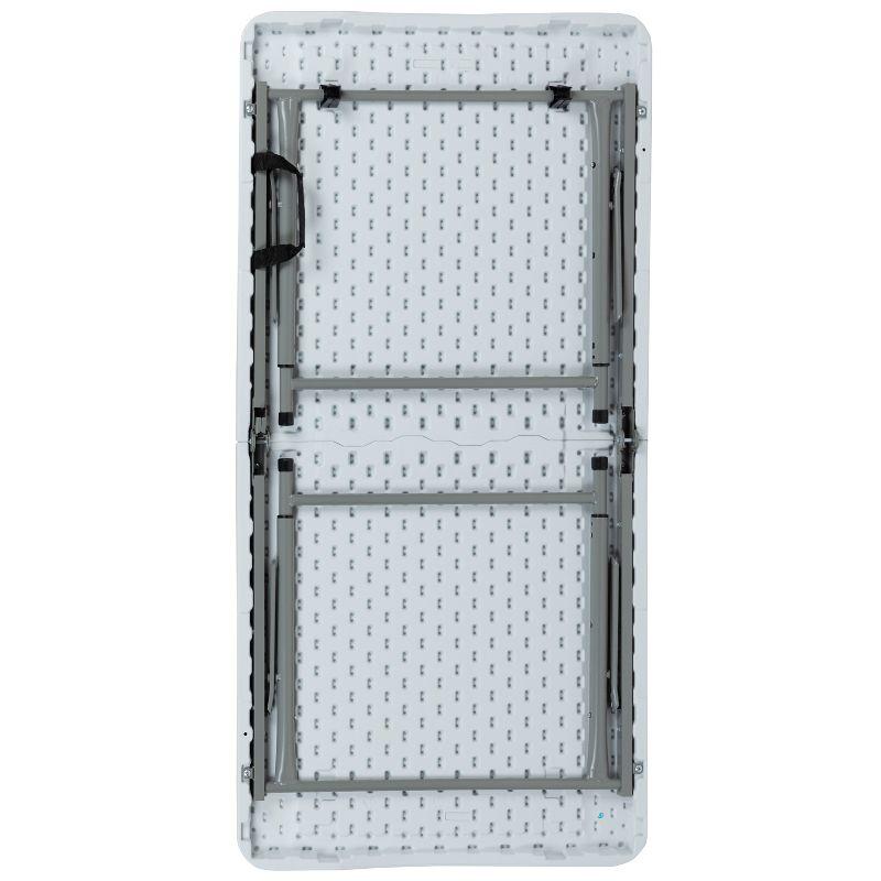 Flash Furniture Parker Height Adjustable Bi-Fold Plastic Folding Table with Carrying Handle
