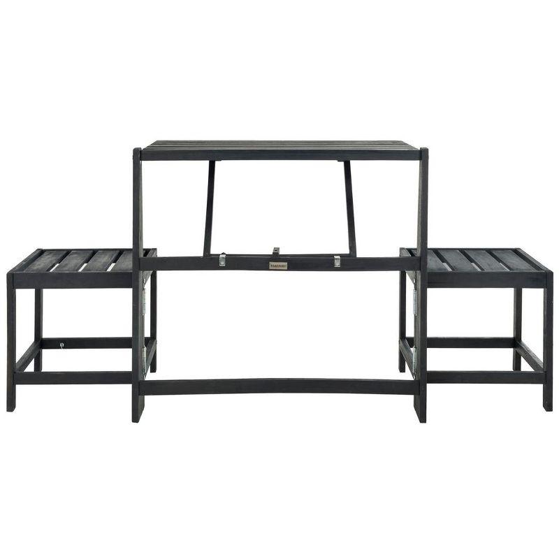 Belamy 63'' Black Transformer Bench-to-Table for Outdoor Use