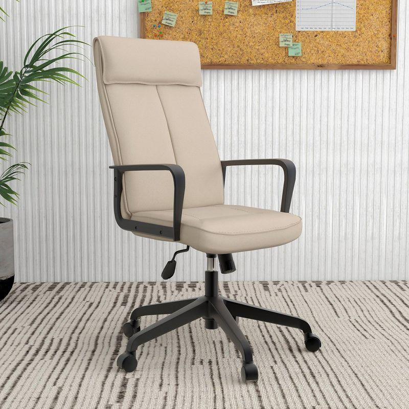 LeisureMod Ergonomic Office Chair High-Back Adjustable Height Swivel and Tilt with Double Wheel Casters Aiaria Collection