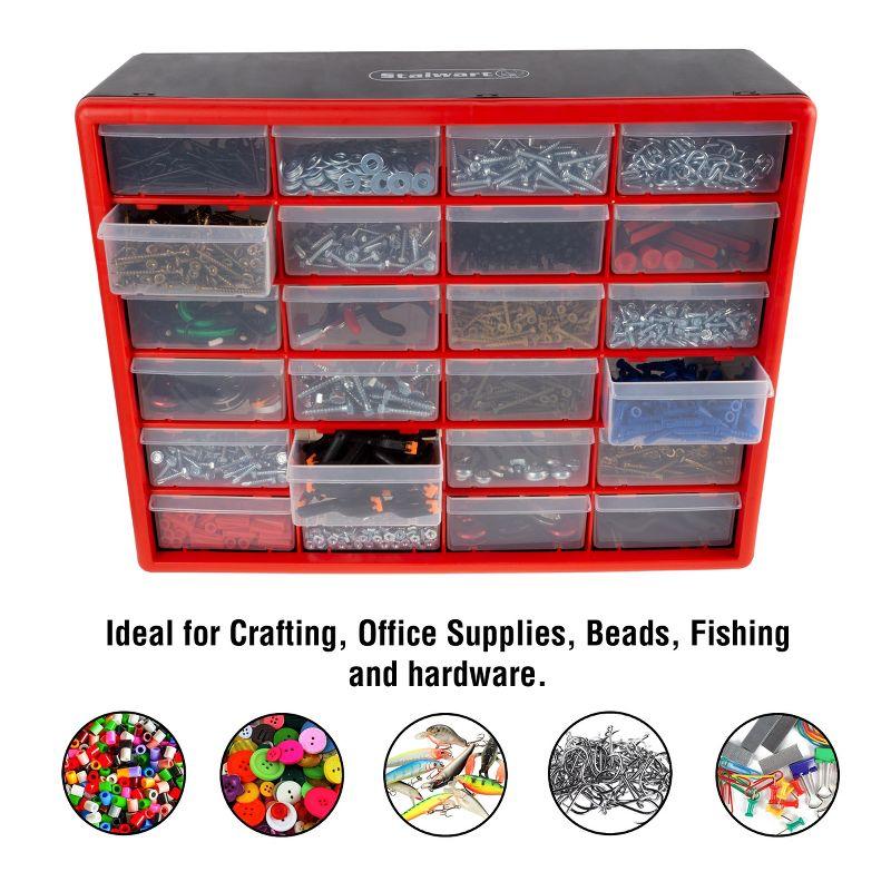 Fleming Supply 24-Drawer Plastic Storage Cabinet and Compartment Organizer