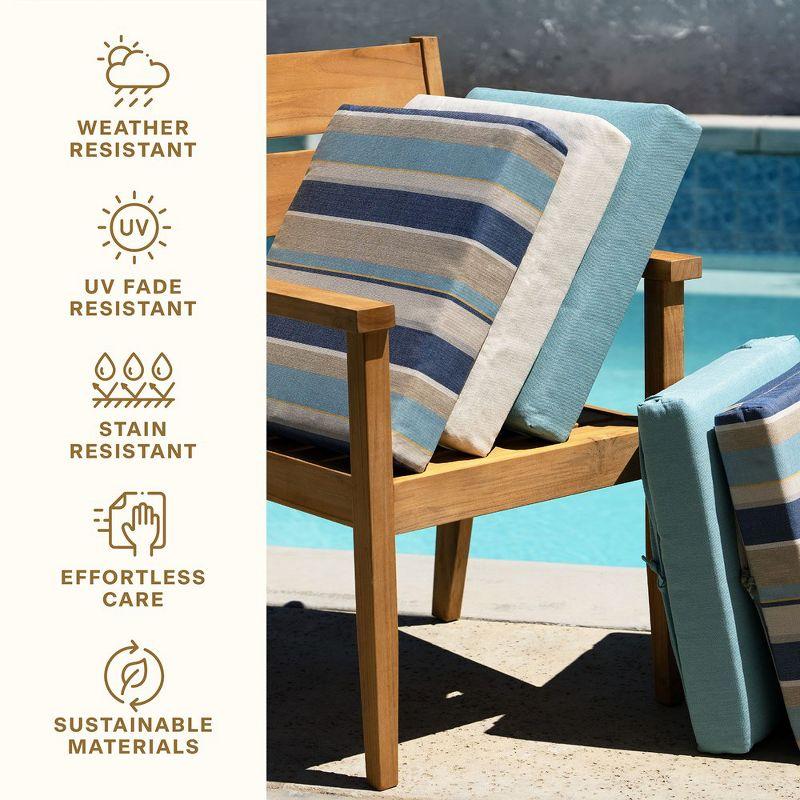 Honeycomb Outdoor Midback Dining Chair Cushion - Cabana Stripe Blue & White