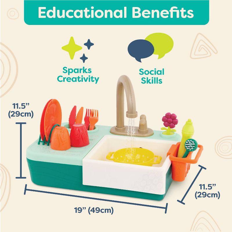 B. toys Running Water Play Sink - Splash-n-Scrub Sink - Kids Kitchen Playset