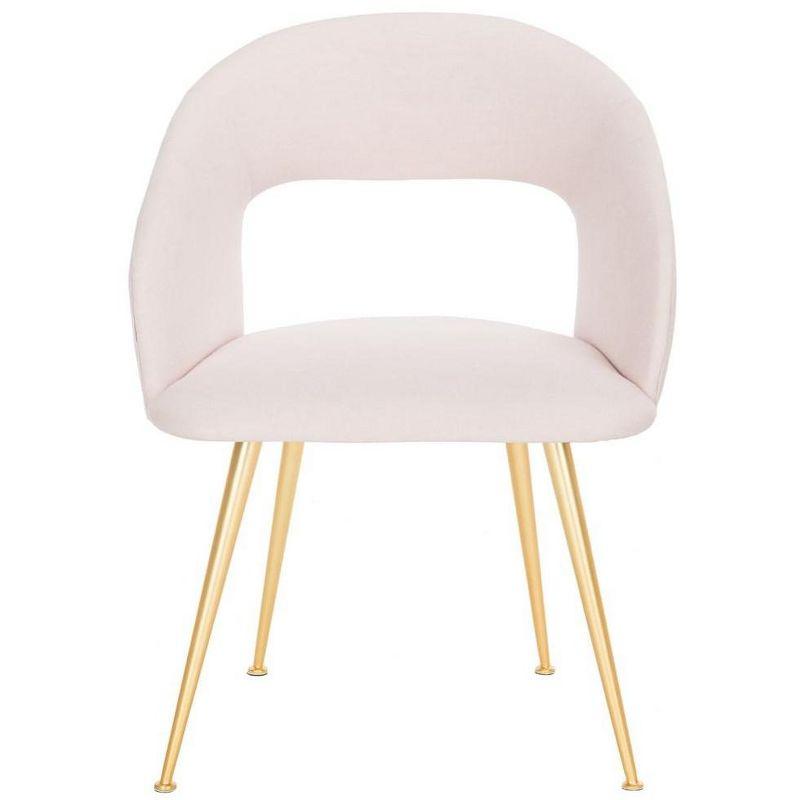 Ethereal Light Pink Linen & Wood Upholstered Arm Chair