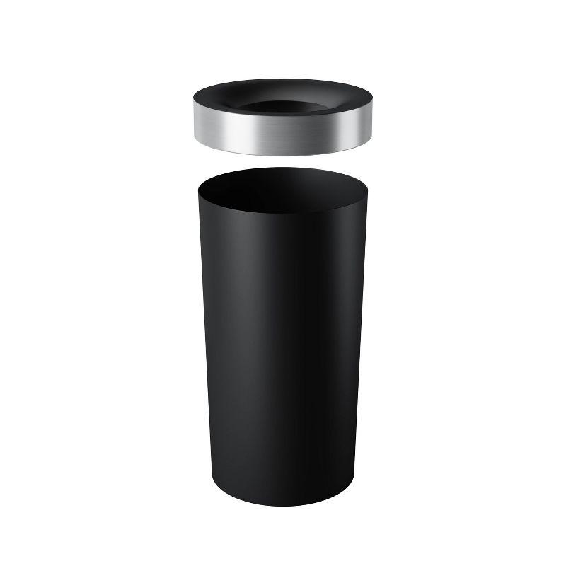 Black and Nickel 16.5-Gallon Open Top Kitchen Trash Can