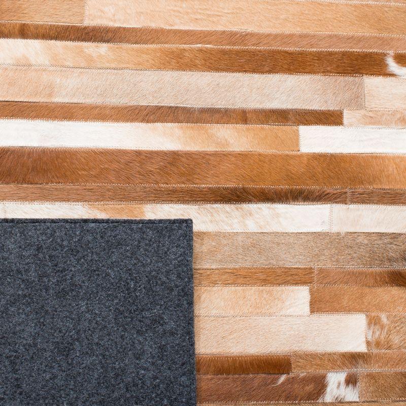 Fazeley Studio Leather Hand Woven Leather Geometric Rug