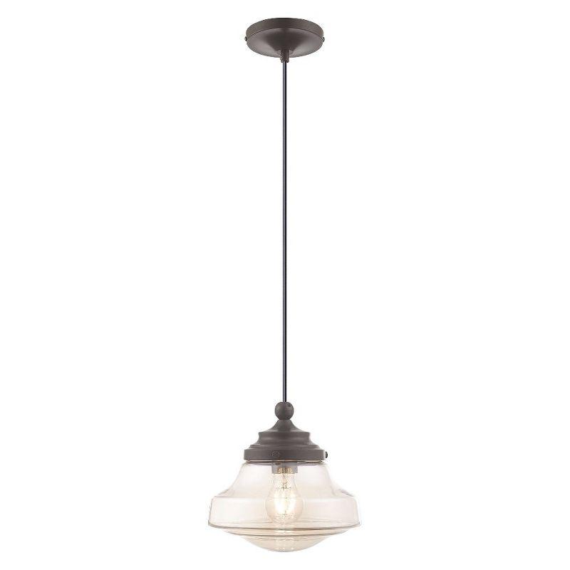 Livex Lighting Art Glass 1 - Light Pendant in  English Bronze